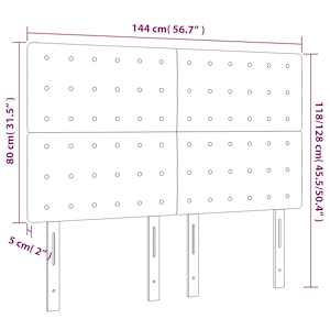 Čelo postele s LED tmavě hnědé 144x5x118/128 cm textil - obrázek 6