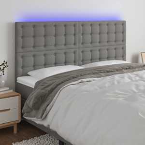 Čelo postele s LED tmavě šedé 160x5x118/128 cm textil - obrázek 1