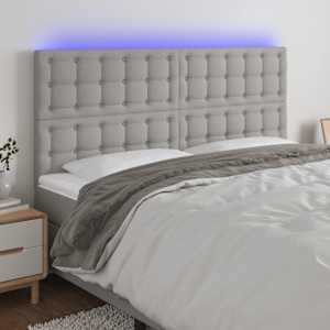 Čelo postele s LED světle šedé 180x5x118/128 cm textil - obrázek 1