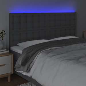 Čelo postele s LED tmavě šedé 180x5x118/128 cm textil - obrázek 3