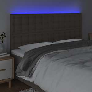 Čelo postele s LED taupe 180x5x118/128 cm textil - obrázek 3