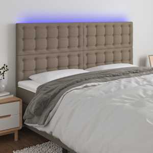 Čelo postele s LED taupe 180x5x118/128 cm textil - obrázek 1