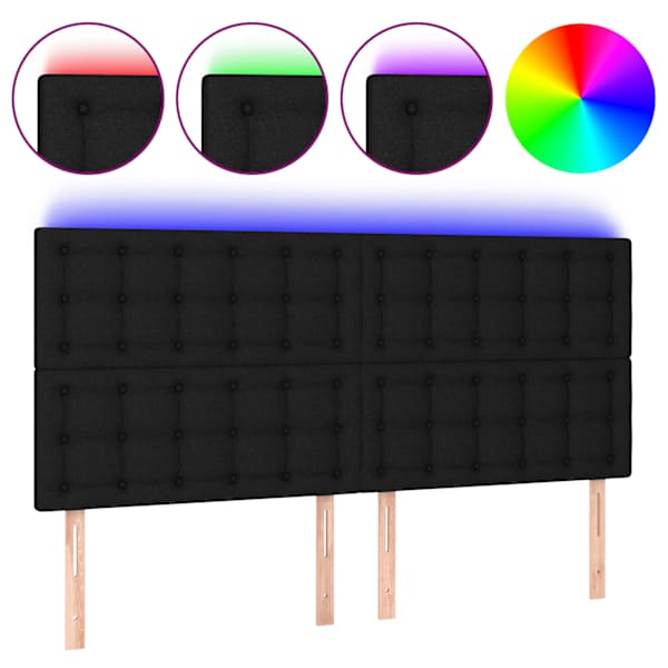 vidaXL LED-voodipeats, must, 200x5x118/128 cm, kangas
