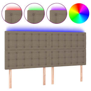 vidaXL LED-voodipeats, pruunikashall, 200x5x118/128 cm, kangas