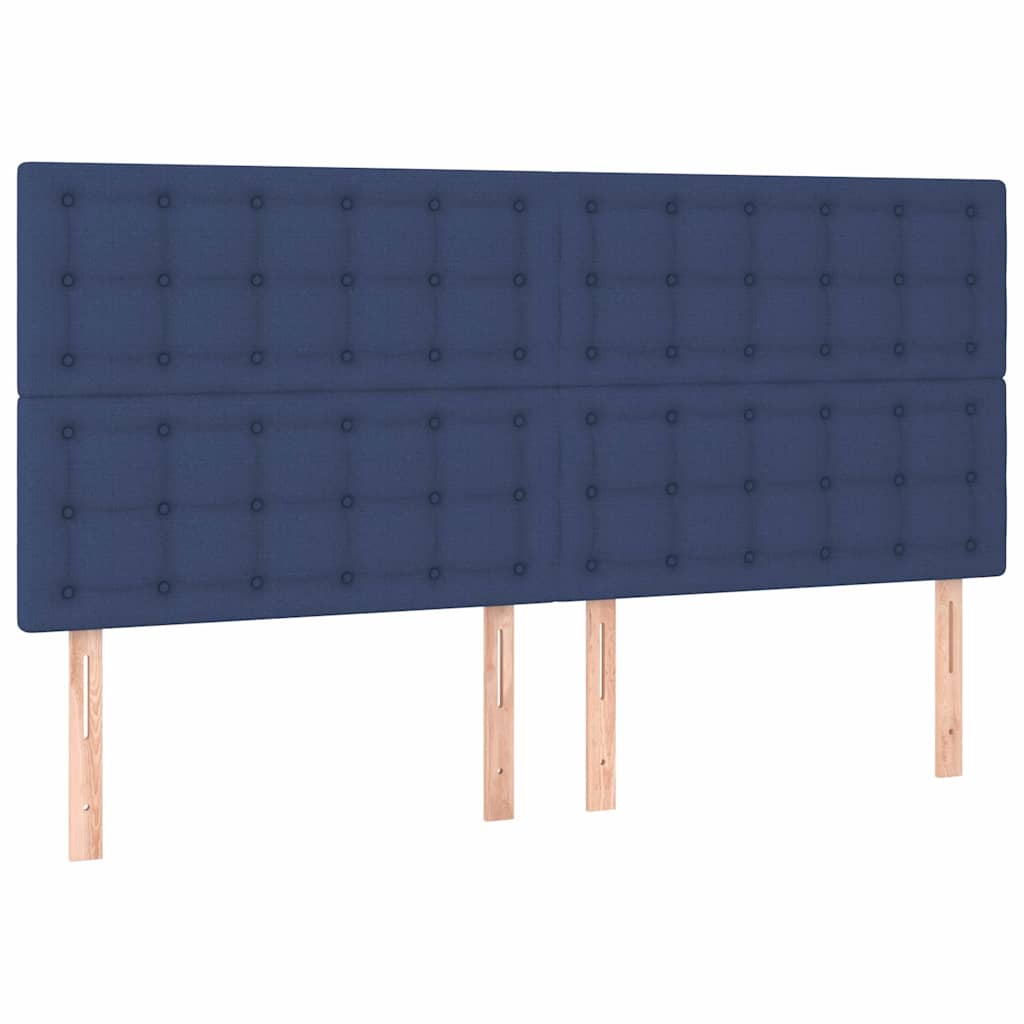 vidaXL Hoofdbord LED 200x5x118/128 cm stof blauw, foto 4
