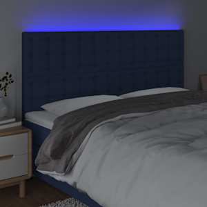 Čelo postele s LED modrá 200x5x118/128 cm textil - obrázek 3