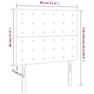 Čelo postele s LED tmavě zelená 80x5x118/128 cm samet - obrázek 7