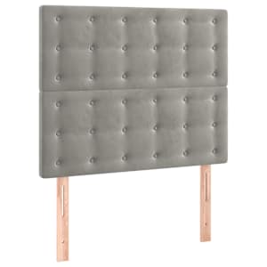 Čelo postele s LED světle šedé 90x5x118/128 cm samet - obrázek 4