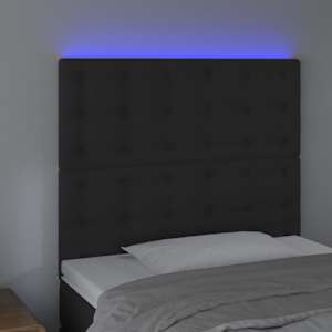 Čelo postele s LED černé 90x5x118/128 cm samet - obrázek 3