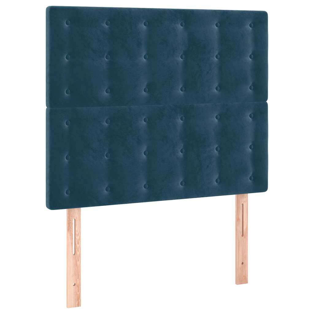 vidaXL Hoofdbord LED 90x5x118/128 cm fluweel donkerblauw blauw, foto 4