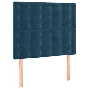 Čelo postele s LED tmavě modré 90x5x118/128 cm samet - obrázek 4