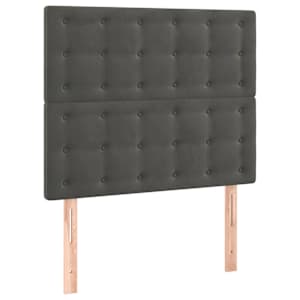 Čelo postele s LED tmavě šedé 100x5x118/128 cm samet - obrázek 4