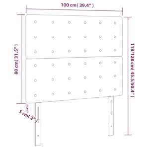 Čelo postele s LED tmavě zelená 100x5x118/128 cm samet - obrázek 7