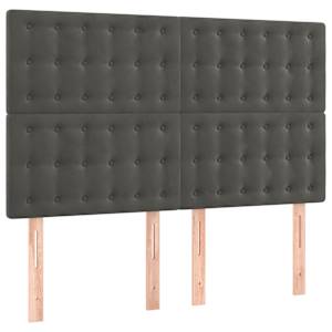 Čelo postele s LED tmavě šedé 144x5x118/128 cm samet - obrázek 4
