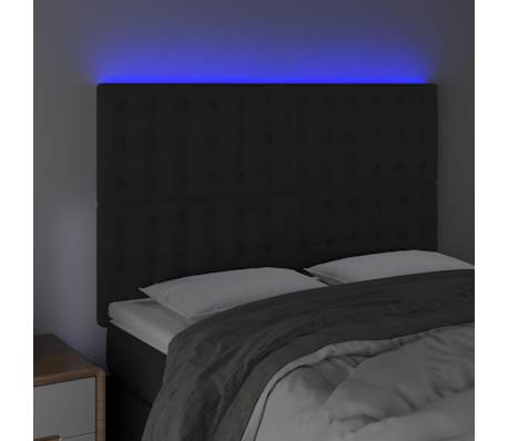 vidaXL S&auml;nggavel LED svart 144x5x118/128 cm sammet