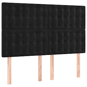 Čelo postele s LED černé 144x5x118/128 cm samet - obrázek 4