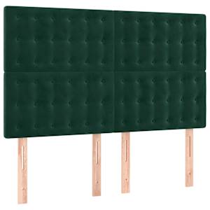 Čelo postele s LED tmavě zelená 144x5x118/128 cm samet - obrázek 3