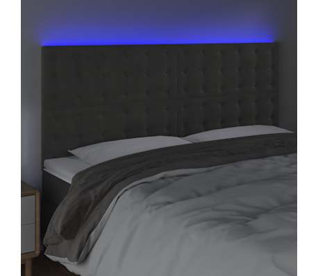vidaXL LED Headboard Dark Grey 160 cm Velvet
