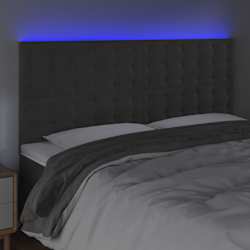 vidaXL LED Headboard Dark Grey 160 cm Velvet