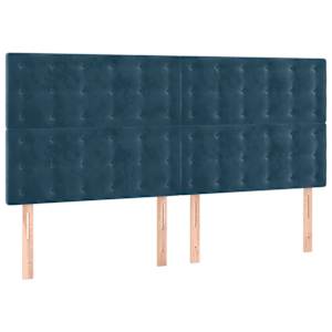 Čelo postele s LED tmavě modré 160x5x118/128 cm samet - obrázek 4