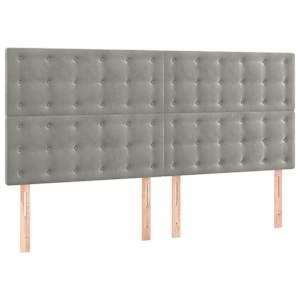Čelo postele s LED světle šedé 180x5x118/128 cm samet - obrázek 4