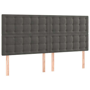 Čelo postele s LED tmavě šedé 180x5x118/128 cm samet - obrázek 4