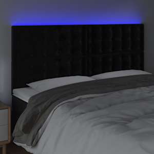 Čelo postele s LED černé 180x5x118/128 cm samet - obrázek 3