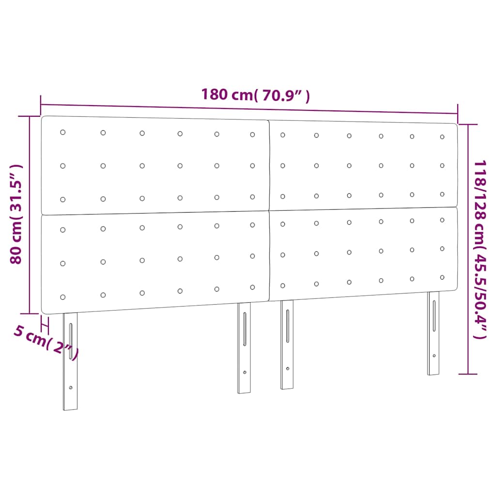 Čelo postele s LED tmavě modré 180x5x118/128 cm samet - obrázek 7