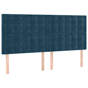 Čelo postele s LED tmavě modré 180x5x118/128 cm samet - obrázek 4