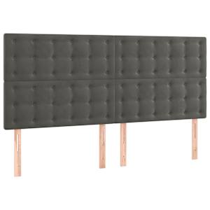 Čelo postele s LED tmavě šedé 200x5x118/128 cm samet - obrázek 4