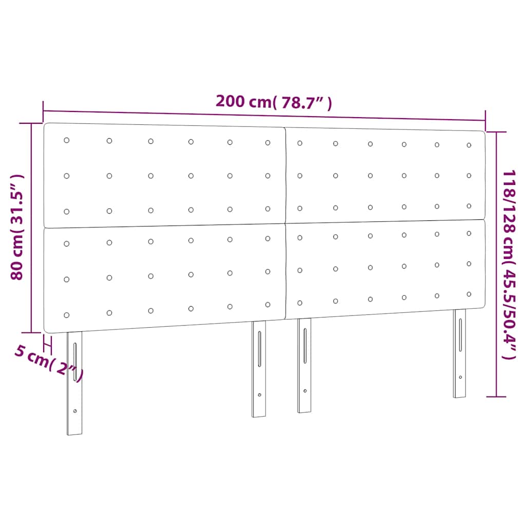LED posteljno vzglavje temno zeleno 200x5x118/128 cm žamet - slika 7