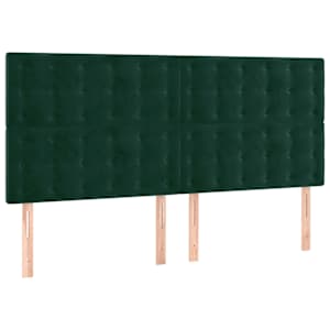 Čelo postele s LED tmavě zelené 200x5x118/128 cm samet - obrázek 3