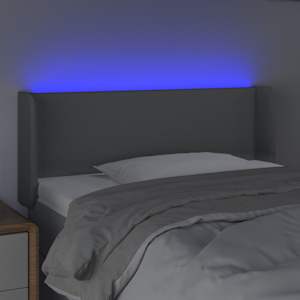 Čelo postele s LED světle šedé 103 x 16 x 78/88 cm textil - obrázek 4