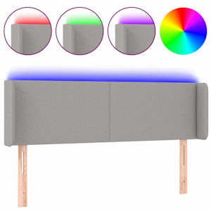 vidaXL LED-voodipeats, helehall, 147x16x78/88 cm, kangas