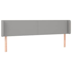 Čelo postele s LED světle šedé 163 x 16 x 78/88 cm textil - obrázek 3