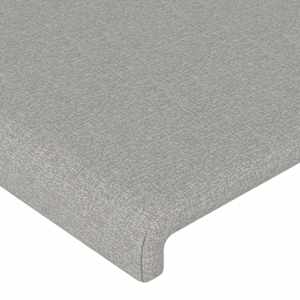 Čelo postele s LED světle šedé 183 x 16 x 78/88 cm textil - obrázek 5