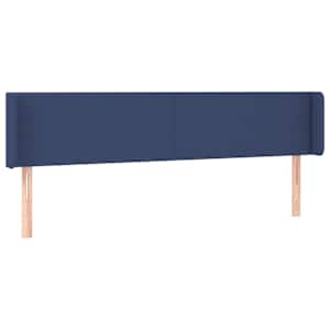 Čelo postele s LED modré 183 x 16 x 78/88 cm textil - obrázek 3