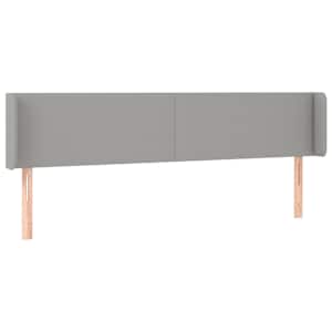 Čelo postele s LED světle šedé 203 x 16 x 78/88 cm textil - obrázek 3