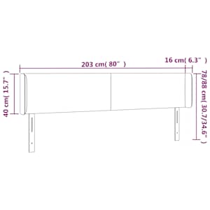 Čelo postele s LED světle šedé 203 x 16 x 78/88 cm textil - obrázek 6