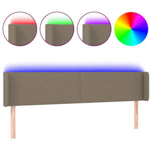vidaXL LED-voodipeats, pruunikashall, 203x16x78/88 cm, kangas