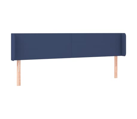 vidaXL Cabeceira de cama c/ luzes LED tecido 203x16x78/88 cm azul