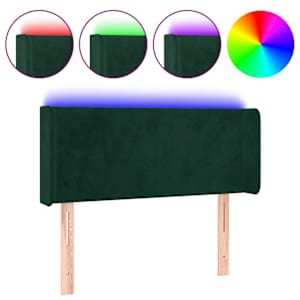 vidaXL LED-voodipeats, tumeroheline, 83x16x78/88 cm, samet