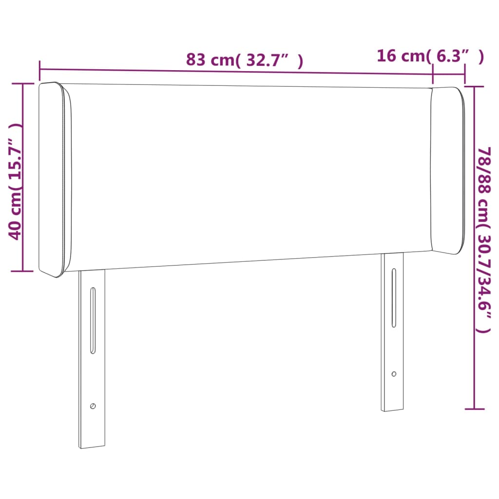 sötétzöld bársony LED-es fejtámla 83 x 16 x 78/88 cm