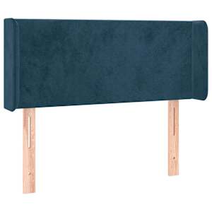 Čelo postele s LED modré 93 x 16 x 78/88 cm samet - obrázek 3