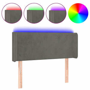 vidaXL LED-voodipeats, tumehall, 103x16x78/88 cm, samet