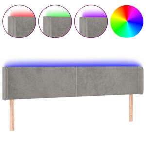 vidaXL LED-voodipeats, helehall, 163x16x78/88 cm, samet