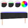 vidaXL LED-voodipeats, must, 163x16x78/88 cm, samet