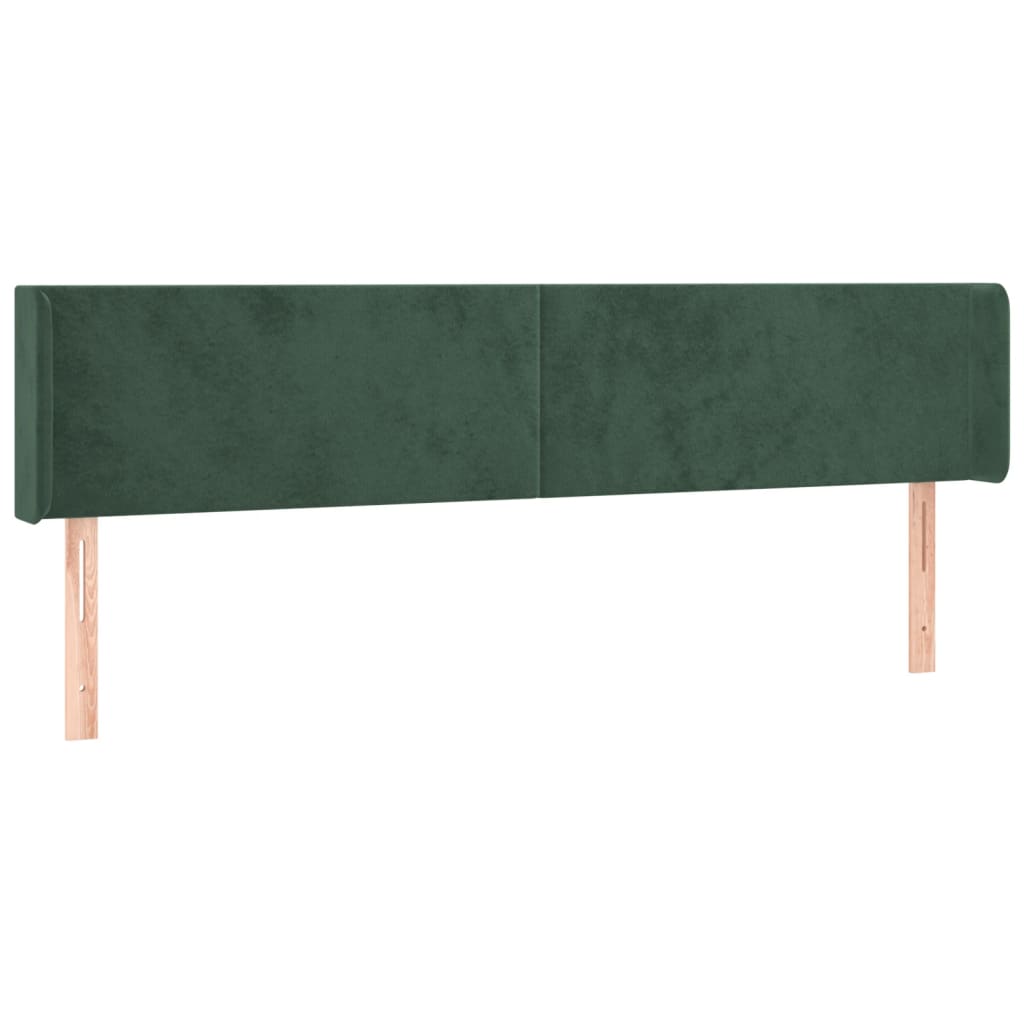 vidaXL Hoofdbord LED 163x16x78/88 cm fluweel donkergroen afbeelding