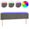 vidaXL LED-voodipeats, tumehall, 203x16x78/88 cm, samet