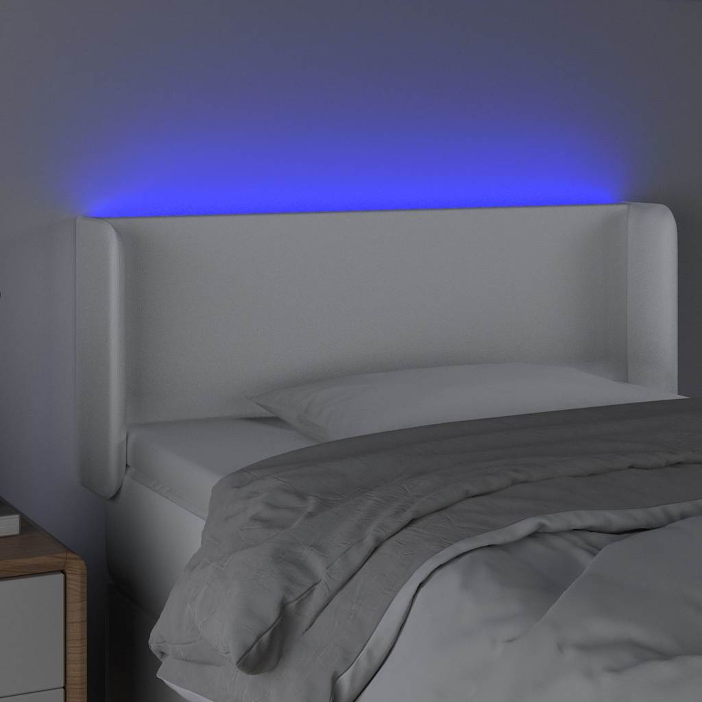 vidaXL Hoofdbord LED 103x16x78/88 cm kunstleer wit, foto 2